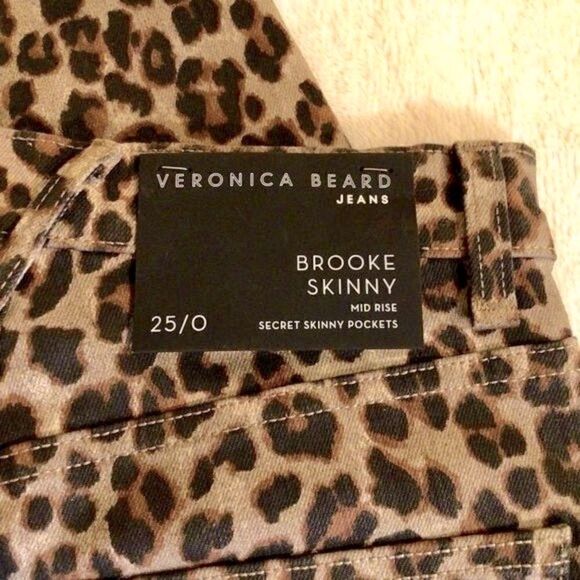 VERONICA BEARD BROOKE MID-RISE LEOPARD PRINT SKINNY JEANS SZ 0 NWT - Picture 4 of 16
